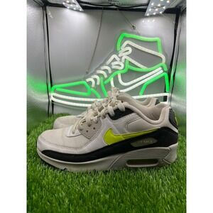 Nike Air Max 90 Men's White Volt Black Casual Athletic Shoes Size 6.5Y